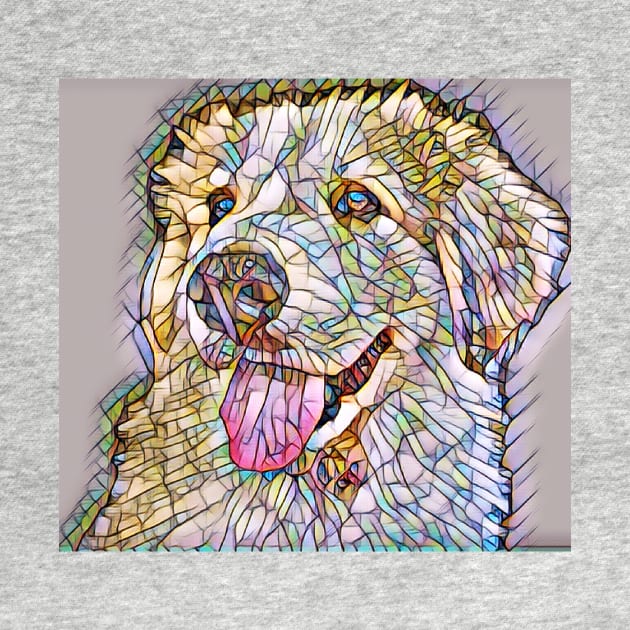 Great Pyrenees on Stained Glass by rford191